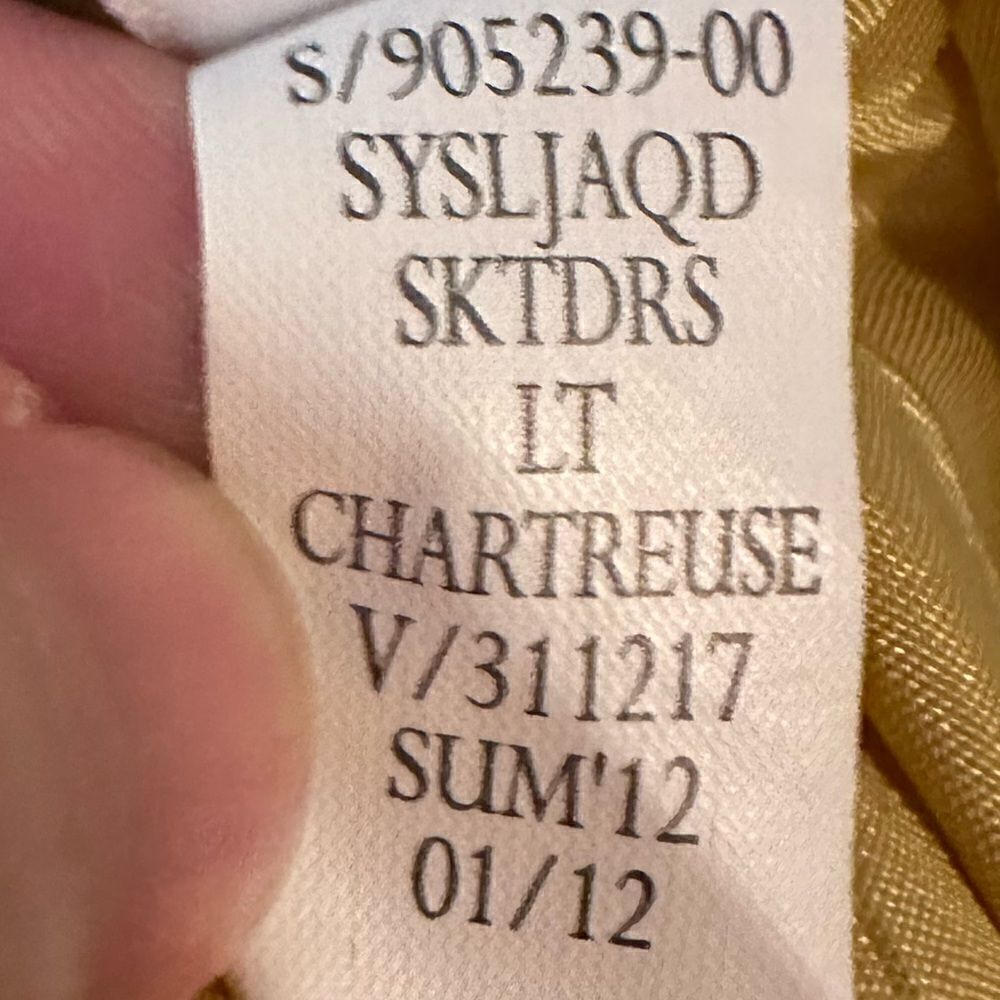 Banana Republic Chartreuse Jacquard Cocktail Sheath Dress Sleeveless Sz 0 - Picture 9 of 9
